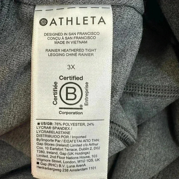 Sold Athleta Rainier gray heathered tights leggings gray size 3X NWOT - Picture 8 of 8